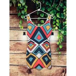 Vintage L8ter Swimsuit Dress Coverup Abstract Psychedelic Pattern Women's Small